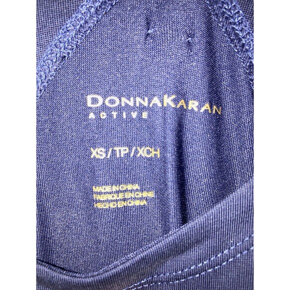 Donna Karan Active Midi-length Dress Womens Round-Neck Stretch Size XS Navy - Picture 11 of 16